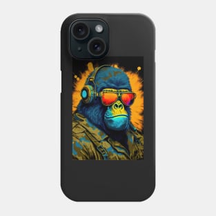 Psychedelic Gorilla with Headphones and Sunglasses Phone Case