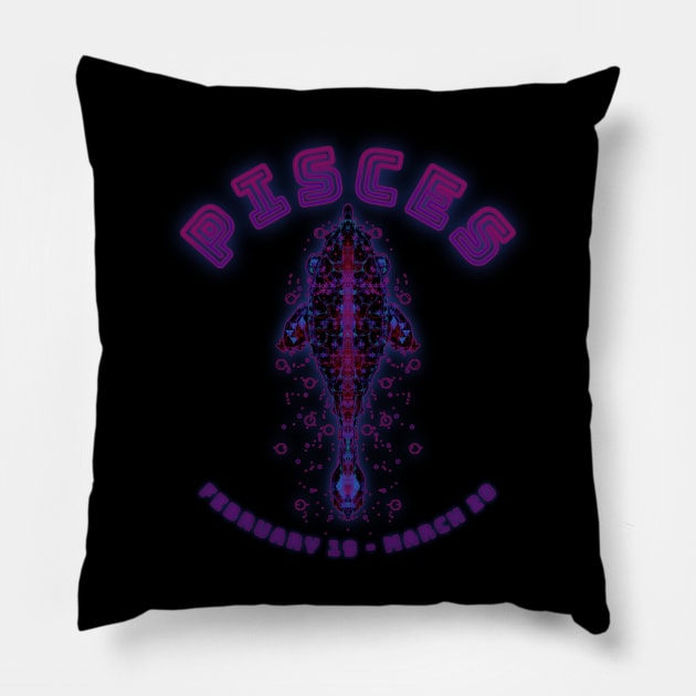 Pisces 2b Black Pillow by Boogie 72