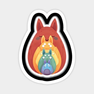 Rainbow Easter Rabbits Magnet