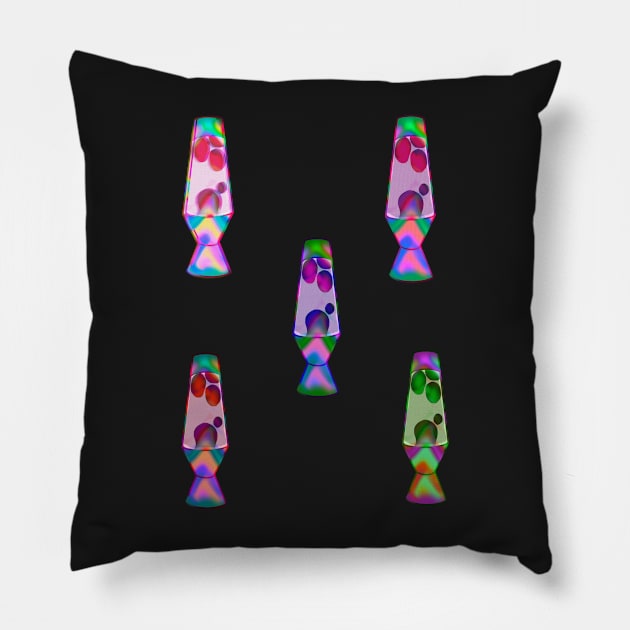 Retro Holographic lava lamp magnet multicolor Pillow by KO-of-the-self