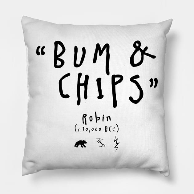 Bum and Chips - Robin - BBC Ghosts Pillow by DAFTFISH
