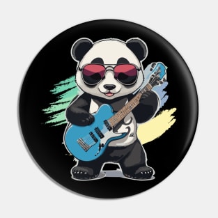 Panda Play Guitar Pin