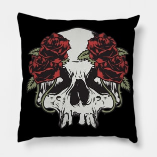 skull roses death Pillow