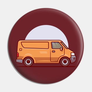 Delivery Car Cargo Cartoon Illustration Pin