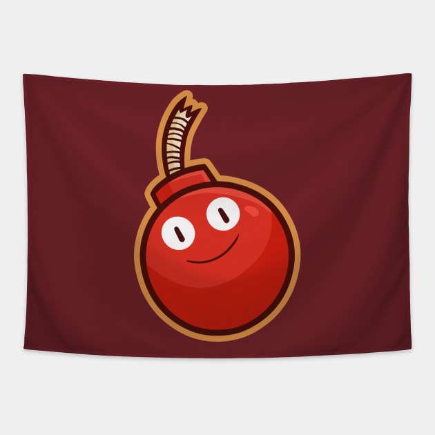 Cute Red Bomb Tapestry by Jocularity Art