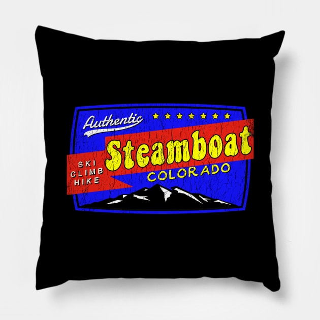 Steamboat Colorado Skiing Pillow by heybert00