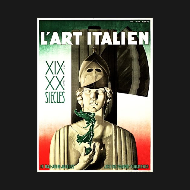 L 'ART ITALIEN Century Celebration Italy Marble Statue Vintage Art Deco by vintageposters