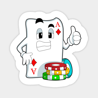 Poker card with Poker chips Magnet