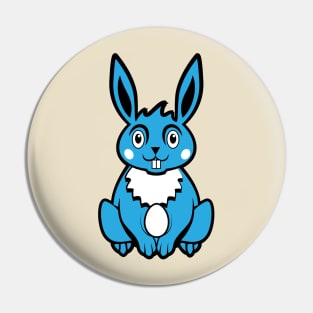 Blue Colored Easter Bunny Pin