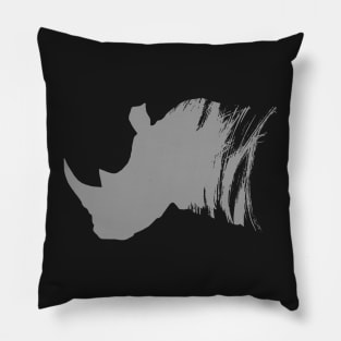 Rhino Profile - Grey Pillow