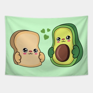 All i need is bread and avocado, Kawaii bread and avocado. Tapestry