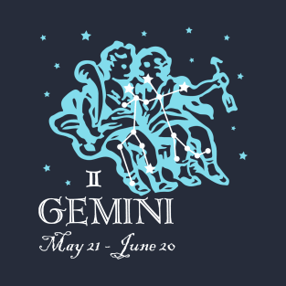 Gemini the Twins Constellation T-Shirt