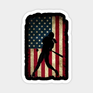 Girls Softballism USA Flag Softball Player Magnet