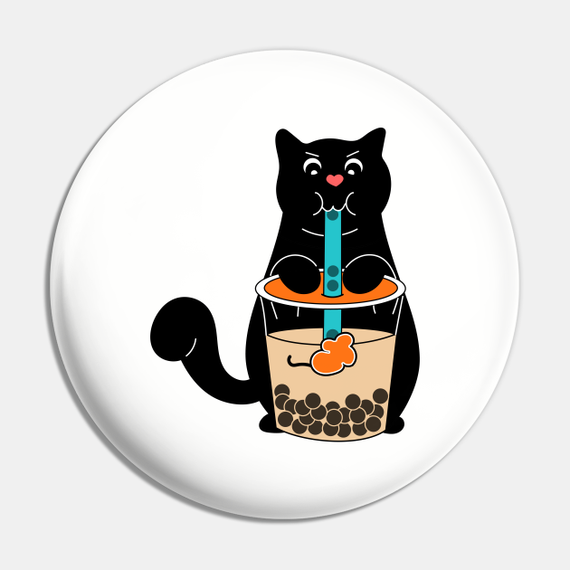 Discover Cat with Boba, Boba Cat - Cat Gift Idea - Pin