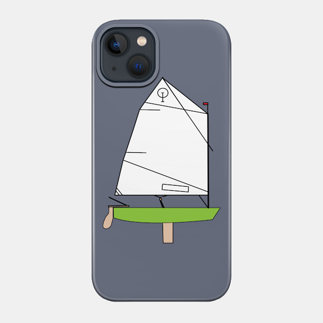 Optimist Sailing Dingy - Green - Optimist Sailing Class - Phone Case