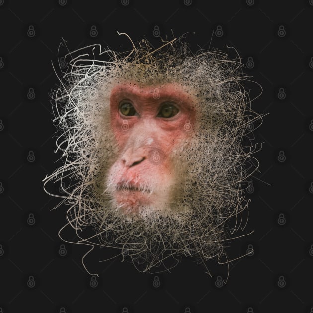 Digital Art - Snow Monkey by pixelatedidea