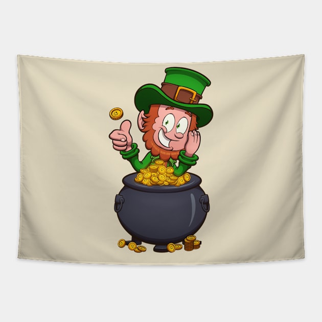 Leprechaun With Pot Of Gold Tapestry by TheMaskedTooner