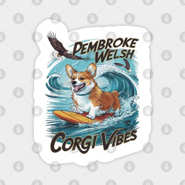 Pembroke Welsh Corgi Surfer Tackles Epic Wave Magnet by coollooks