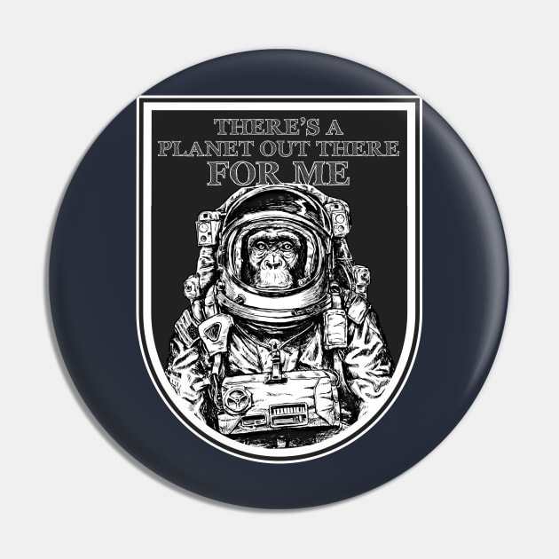 Space Monkey Astronaut Pin by Alema Art