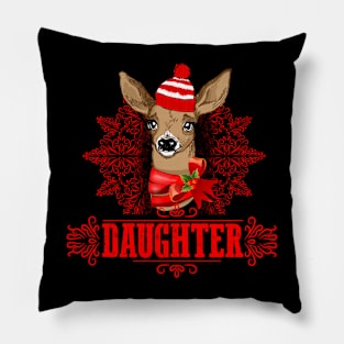 Christmas Deer Daughter Reindeer Pillow