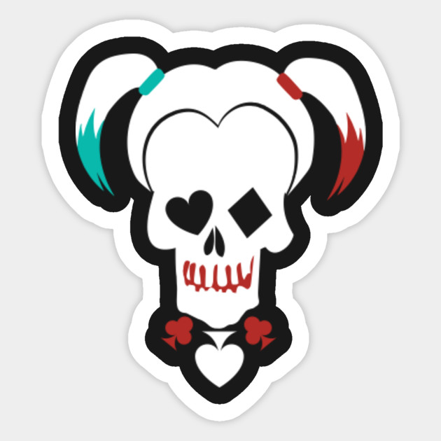 harley quinn skull batman sticker teepublic
