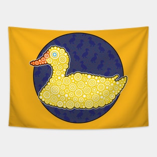 Yellow Duck Circle Design Tapestry