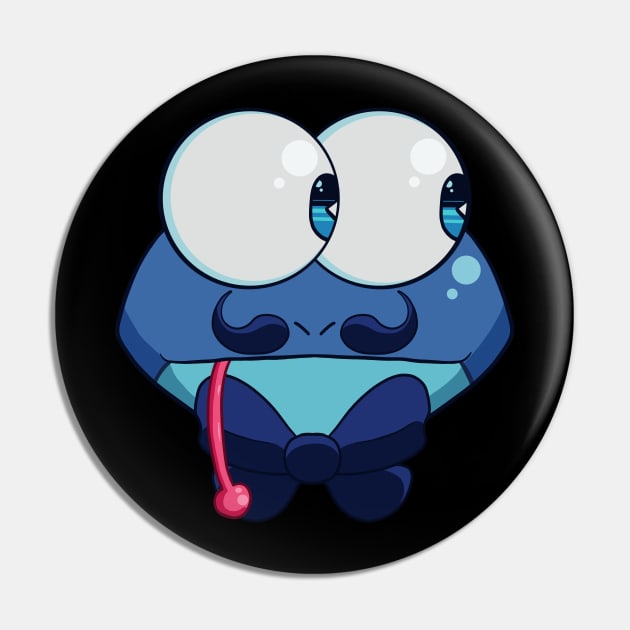 Mr. Blue Frog Pin by KnightLineArt