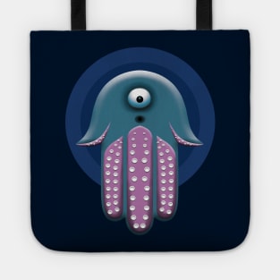 Funny hamsa octopus Tote