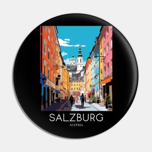 A Pop Art Travel Print of Salzburg - Austria Pin