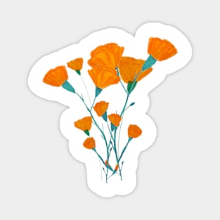 Orange Wildflower Magnet