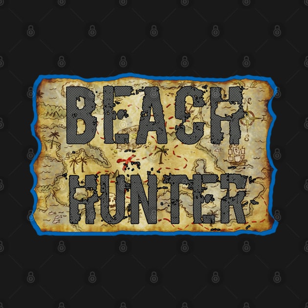 Metal detecting beach Hunter treasure map by Coreoceanart