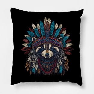 Native American raccoon Pillow