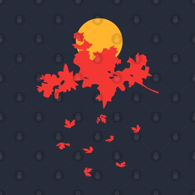 Minimalst Abstract Nature Art #16 Falling Leaves by Insightly Designs