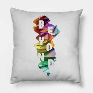 BEYOND - Polygonal Typography Diamonds (Invert Version) Pillow