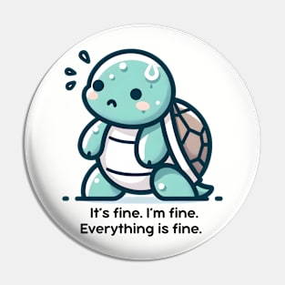 Sweaty Sprinter Turtle - Cute Workout Motivation Pin