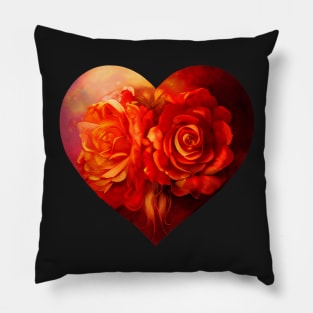 Flowers in Heart (Valentines Special) Pillow