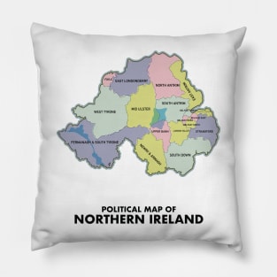 Political map of Northern Ireland Pillow