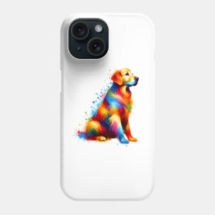 Vibrant Abstract Golden Retriever in Splash Paint Style Phone Case