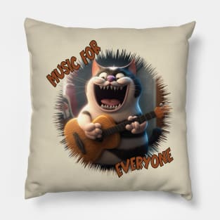 Music For Everyone happy Cat Pillow