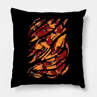 Fiery abstract, flames geometric shapes Pillow