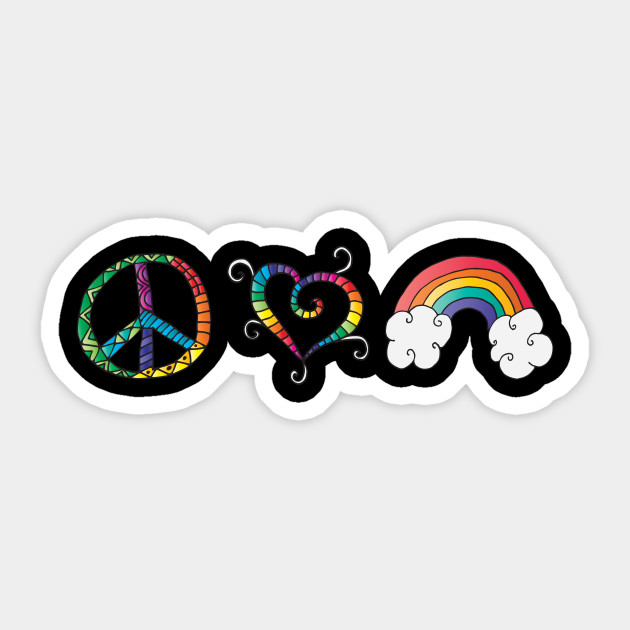 Download Peace Love Rainbow LGBT Pride - Lgbt - Sticker | TeePublic