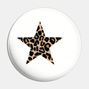 Textured Traditional Coloured Leopard Print Star Pin