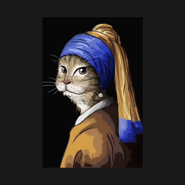 Cat with the Pearl Earring by DanaBeyer