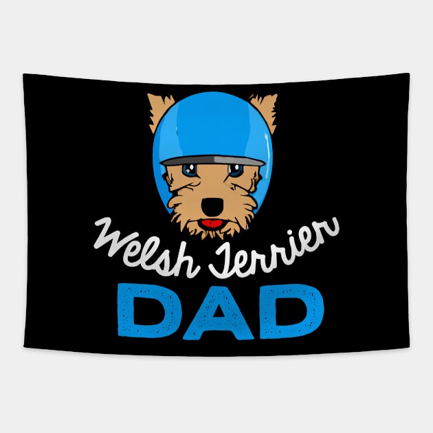 Welsh Terrier Dad Dog Owner Retro Dog Father Tapestry by BetterManufaktur