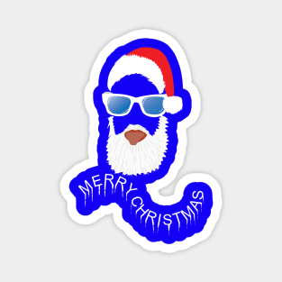 Cute Santa Claus with Merry Christmas text Magnet