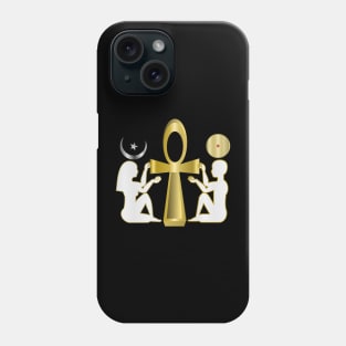 Gold Ankh Male Female - White Phone Case