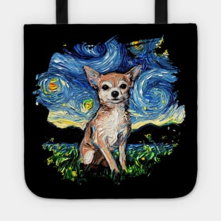 Chihuahua Starry Night with border Tote