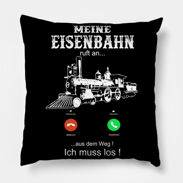 Railroad Locomotives Steam Locomotive Gift Pillow by RRDESIGN