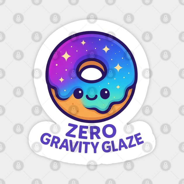 Zero Gravity Glaze – Cosmo Bites Kawaii Galaxy Donut Design Magnet by Anne Lee