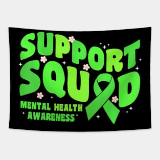 Support Squad Mental Health Awareness Matters Green Ribbon Tapestry